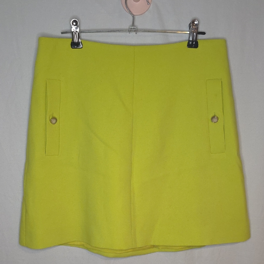 Karen Millen Neon Lime Yellow/Green Mini Skirt
